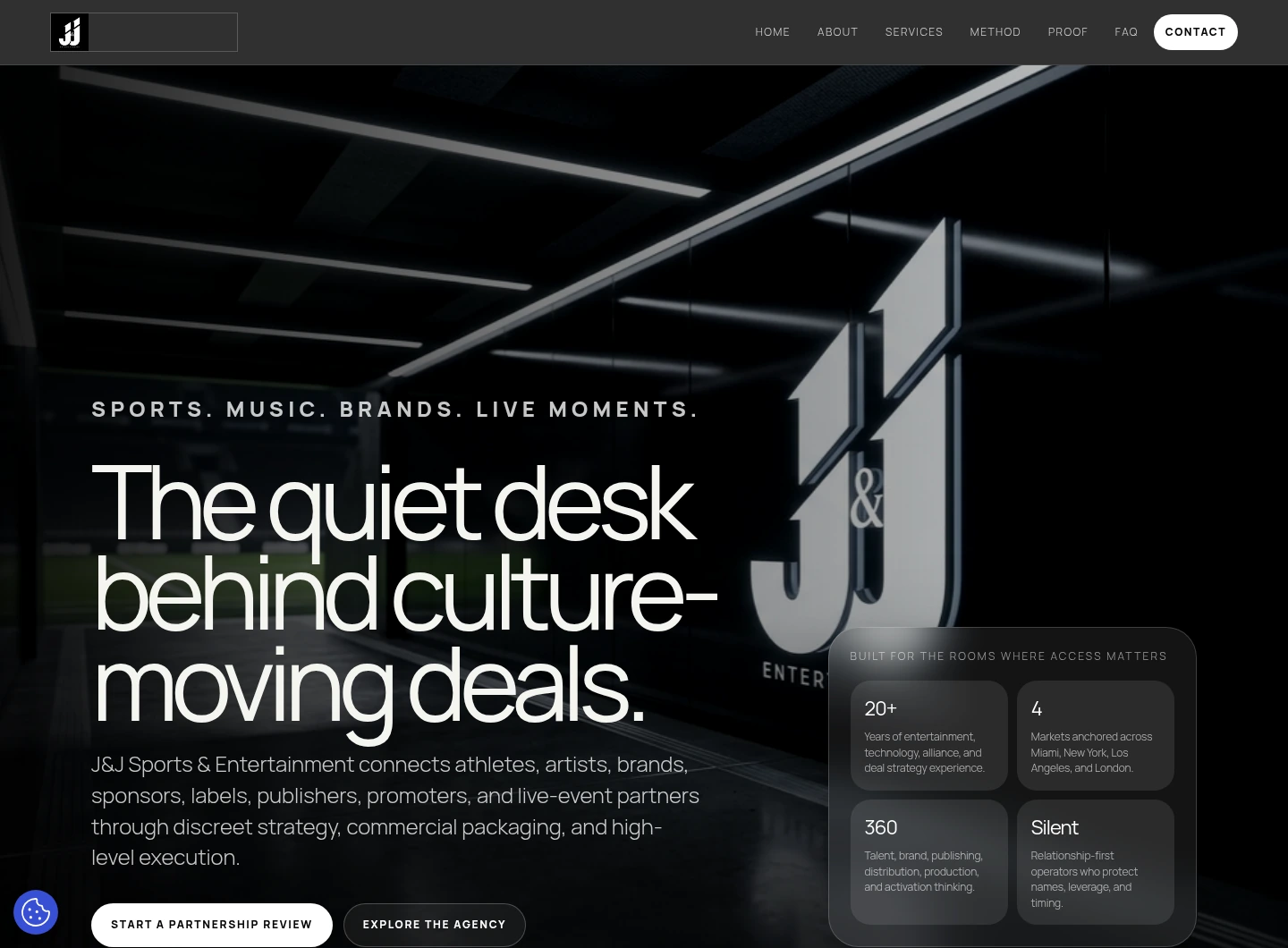 J&J Talent website