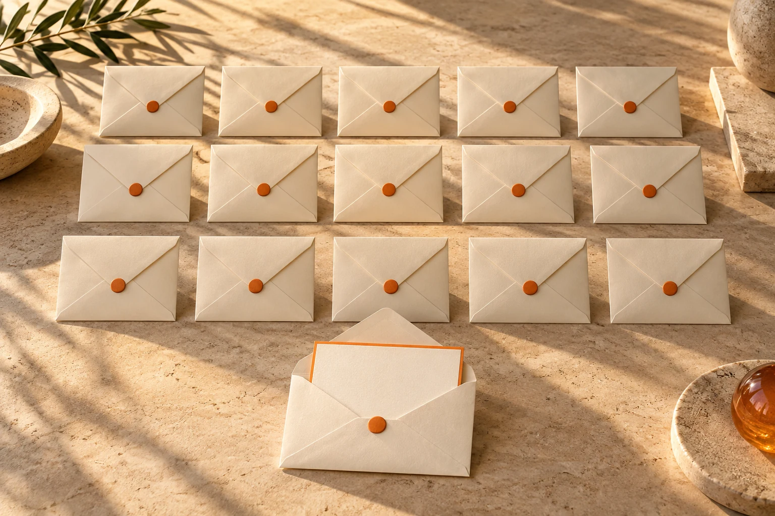 Business email, illustrated with professionally designed stationery