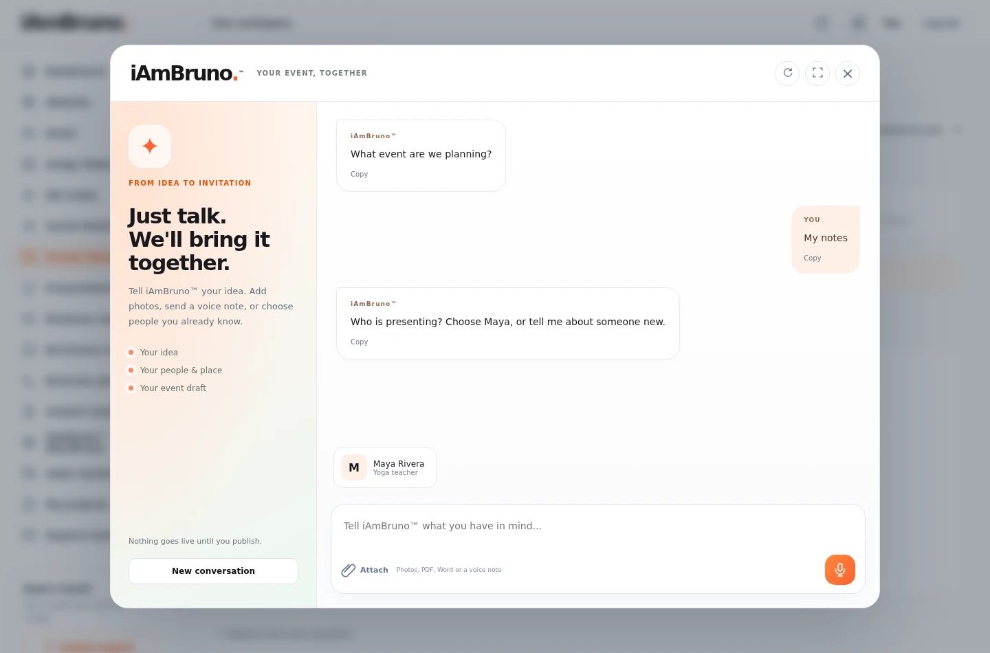 Actual interface, sample content.