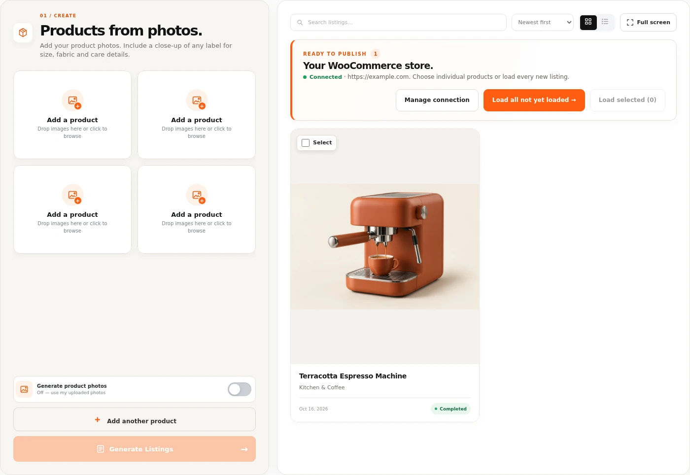 Actual interface, sample content.