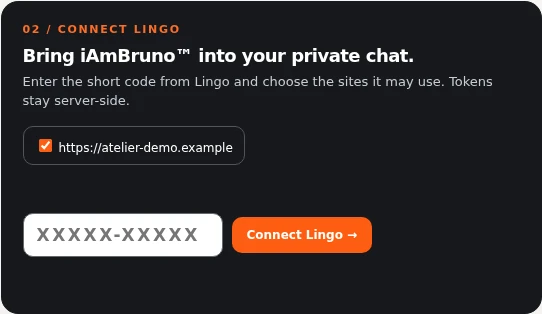 Your website, from your private chat.